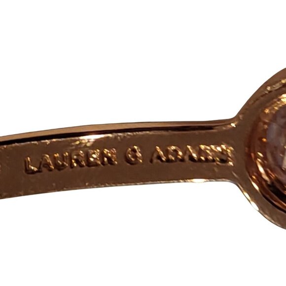 Lauren G Adams Gold Tone Bangle Bracelet with Rhinestone Accents - Picture 3 of 4